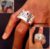 Men's High Rise Penthouse Name Ring - 3D